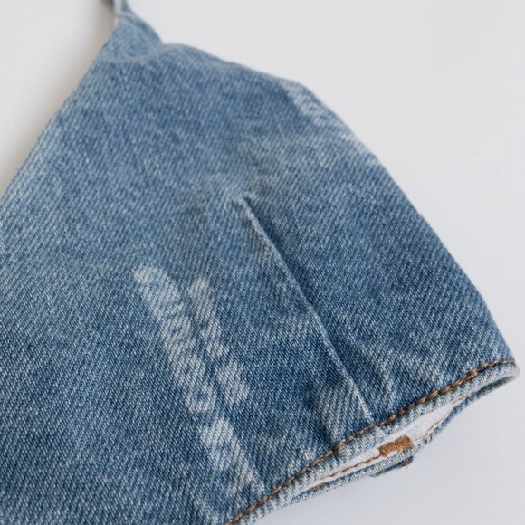 ✨ Les Coyotes de Paris Denim Bralette Girls Size 14 Womens XS Blue Logo Print - Picture 6 of 12